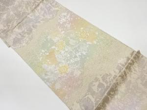 リサイクル　道長取りに花唐草模様織出し袋帯